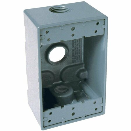 BELL Electrical Box, 18.3 cu in, Outlet Box, 1 Gang, Aluminum, Rectangular 5324-5